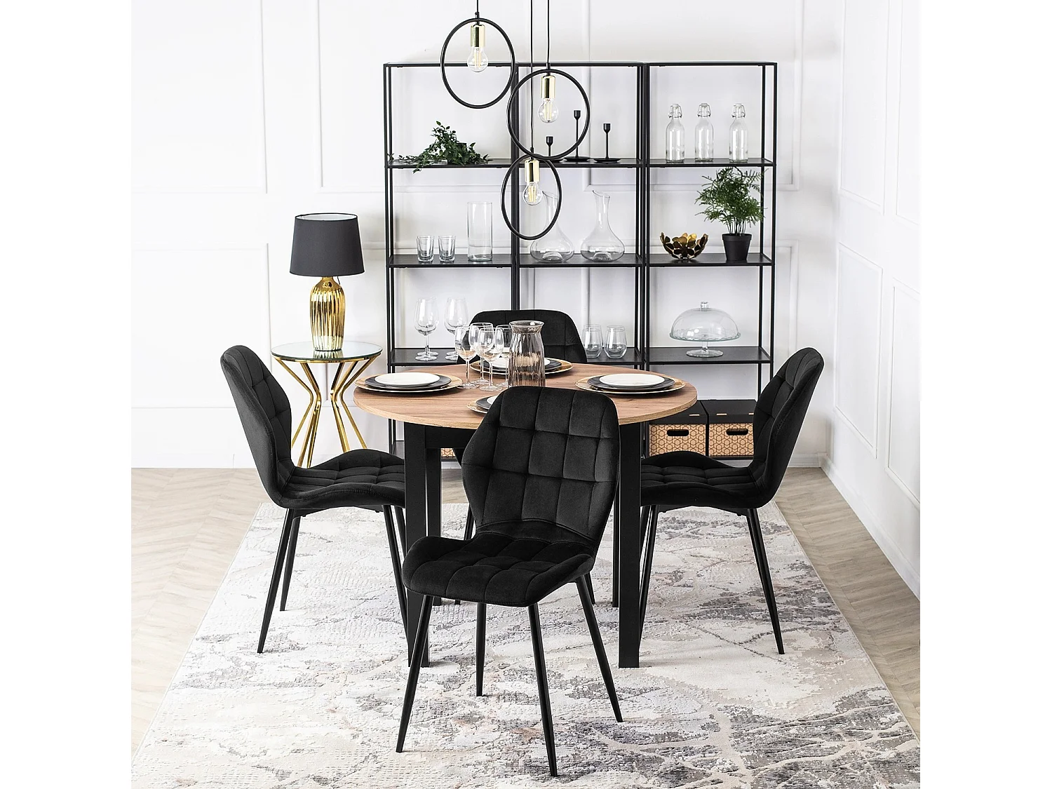 Dining Chair LUCKY Black Velour