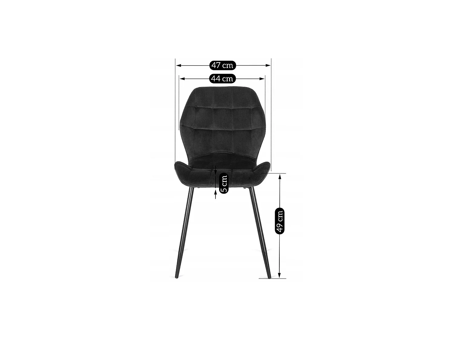 Dining Chair LUCKY Black Velour