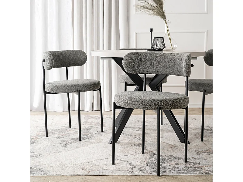 Chaise TULSA Grise Boucle