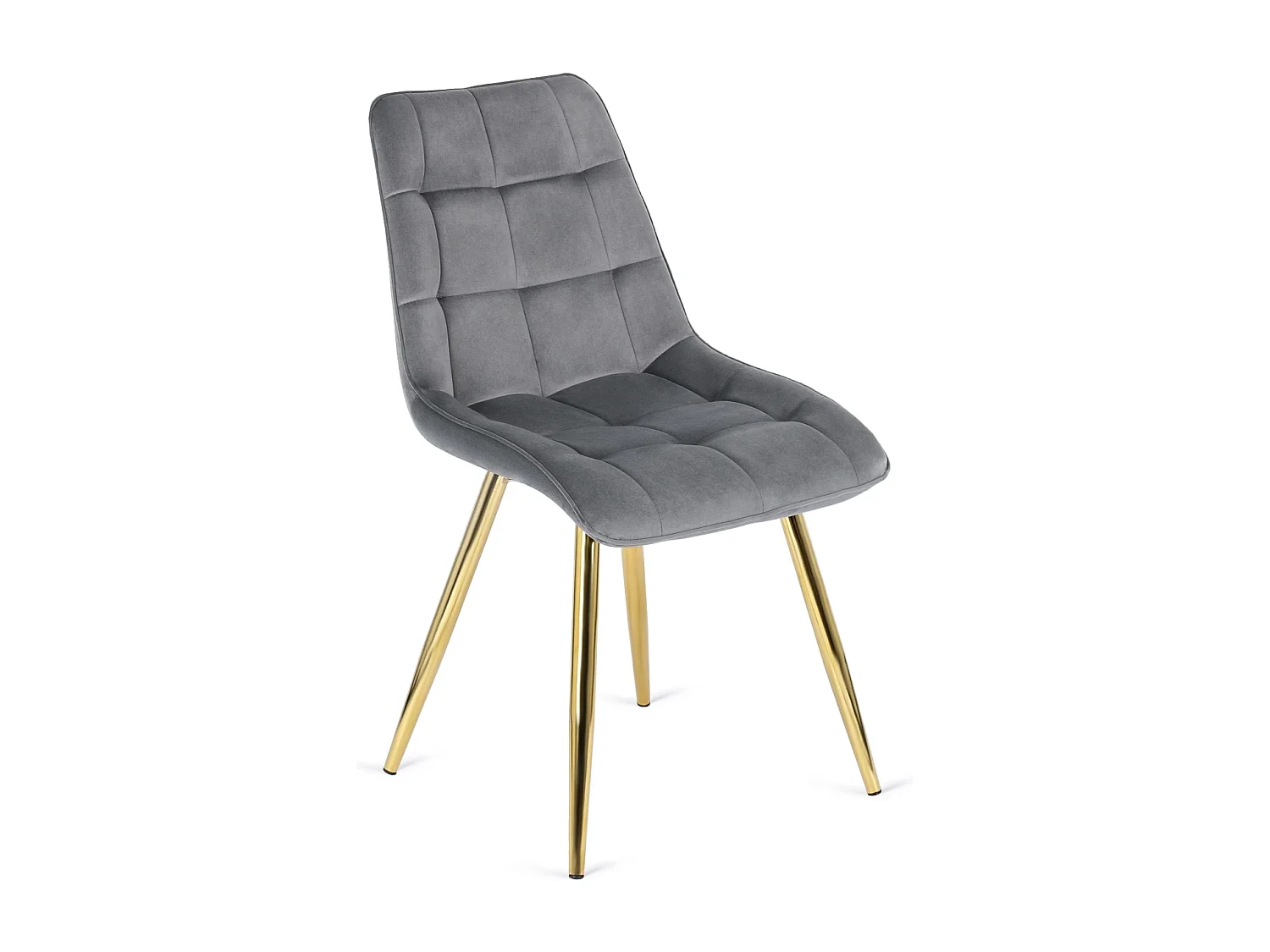 Chaise CARO Grise en Velours