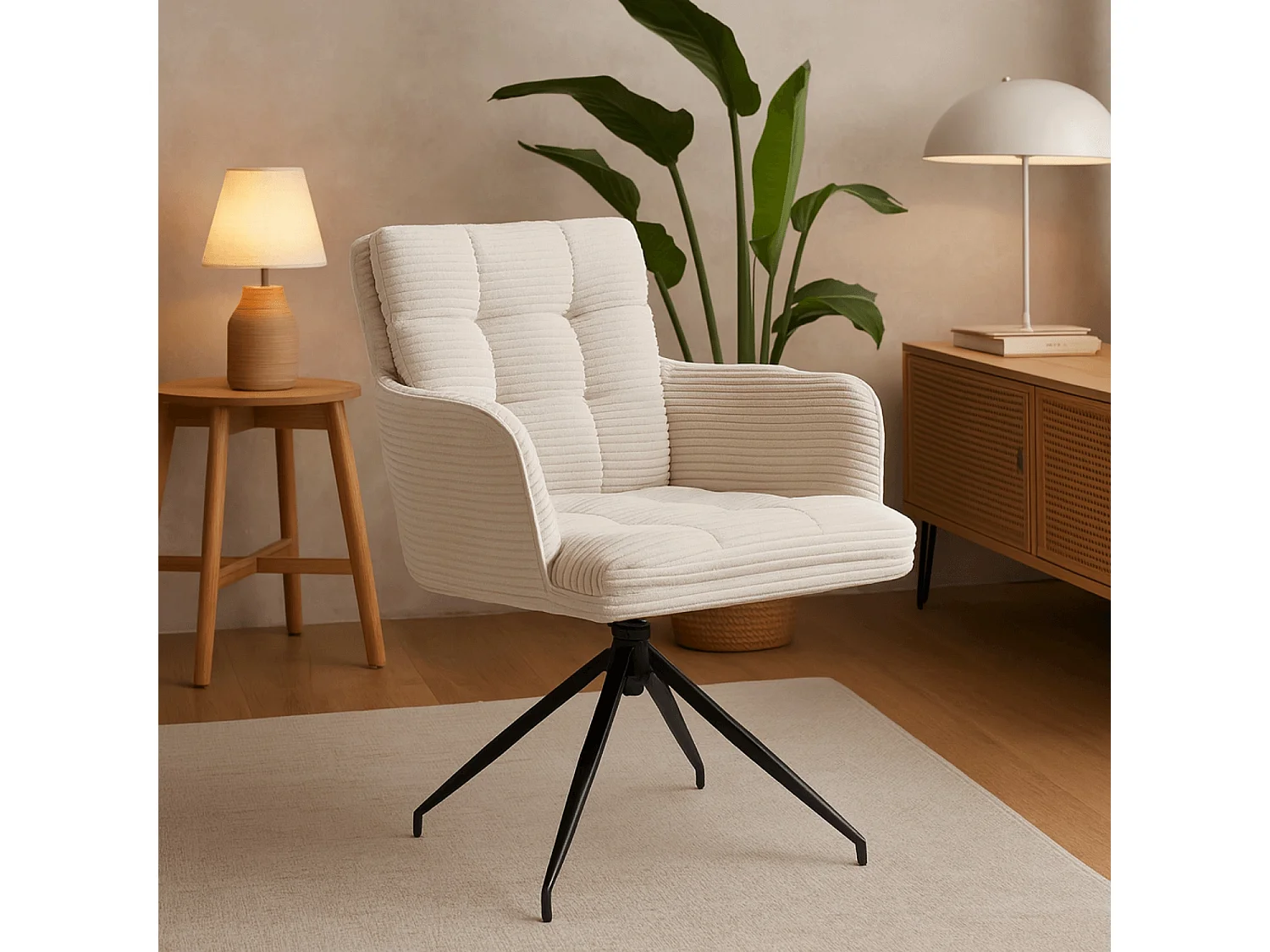 Chaise pivotante AKITA Crème