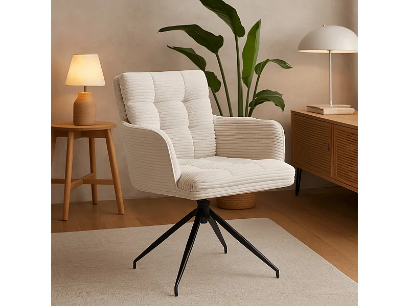 Chaise pivotante AKITA Crème