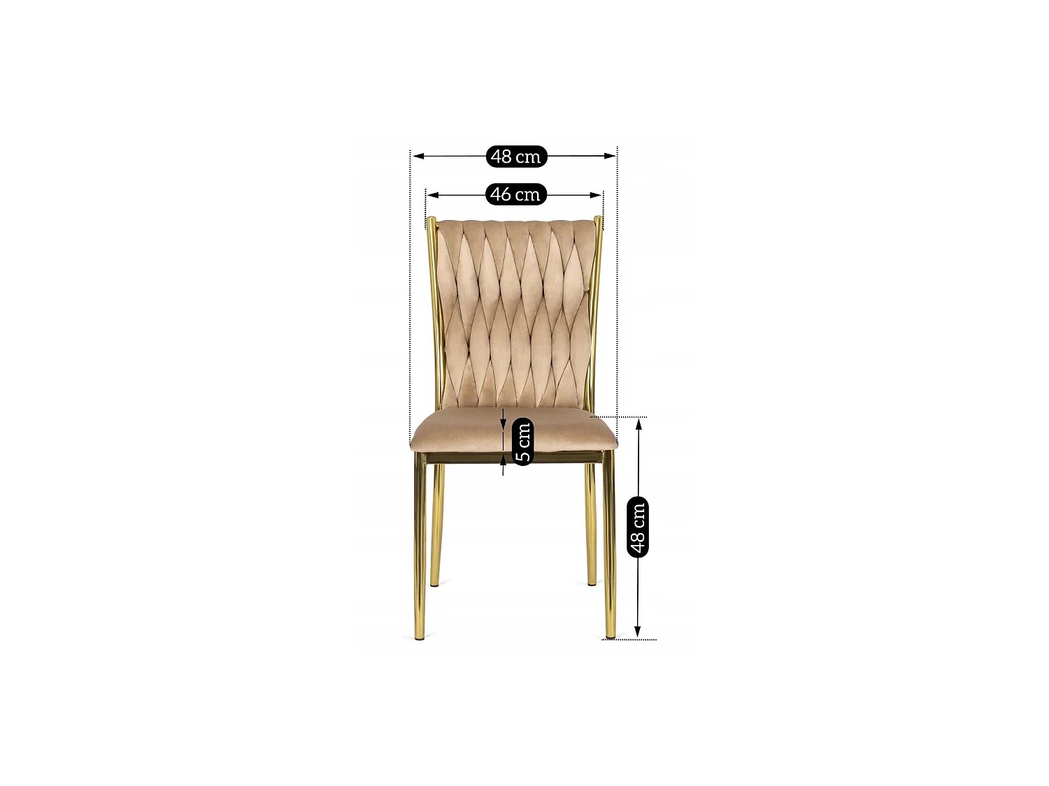 DAN Dining Chair Beige Velour