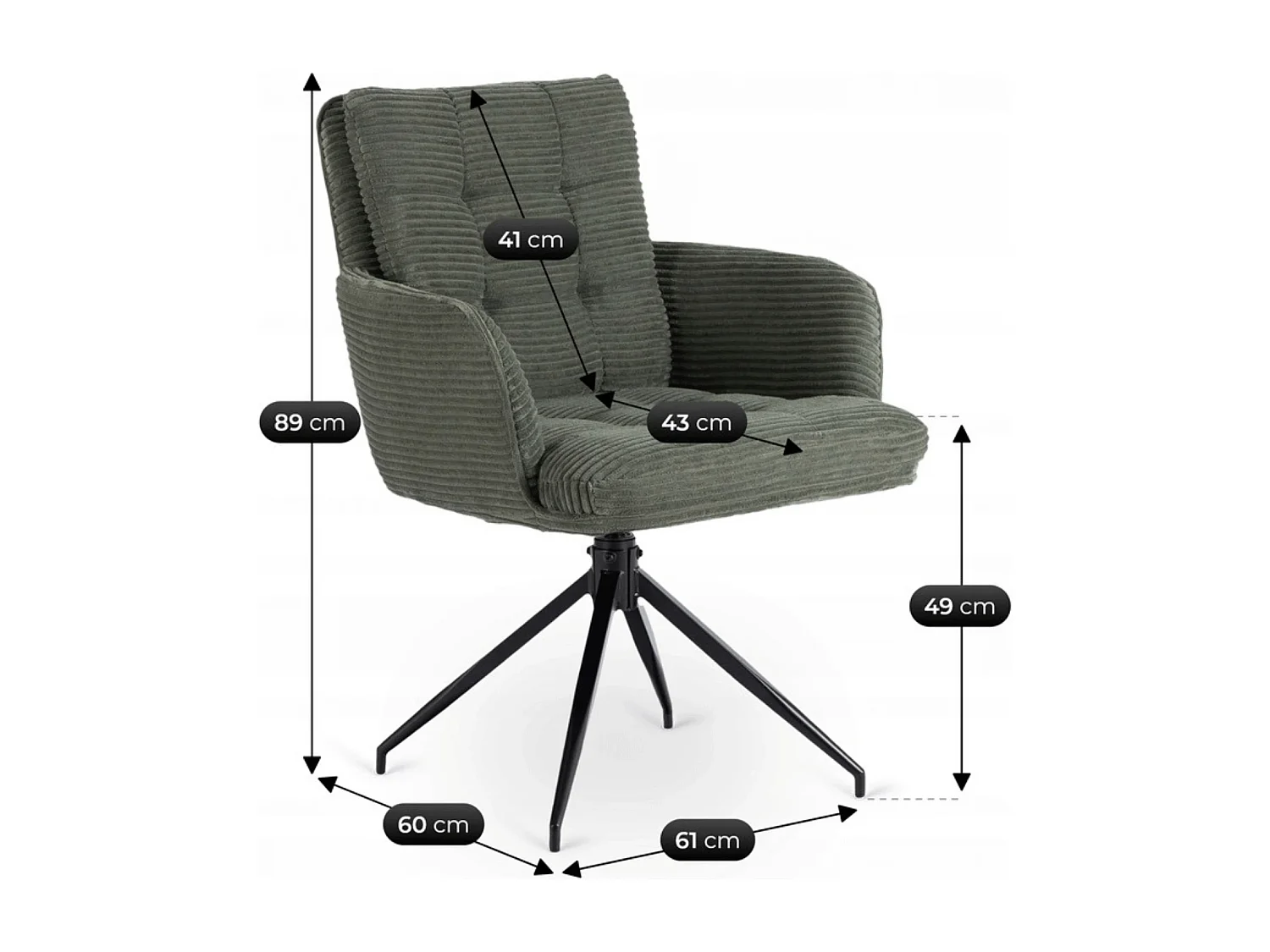 Chaise pivotante AKITA Verte