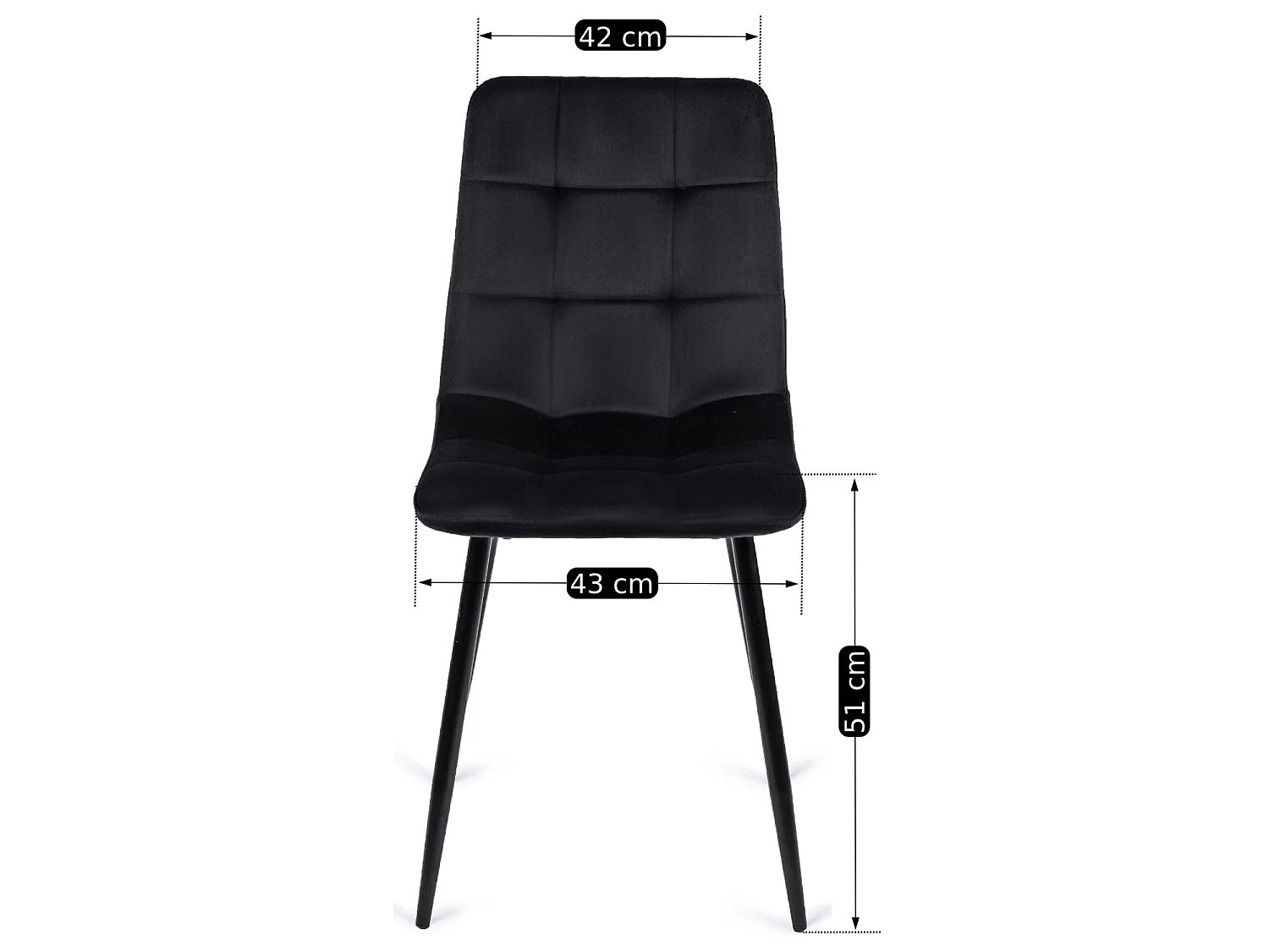 PERU Dining Chair (lux 01) Black Velour