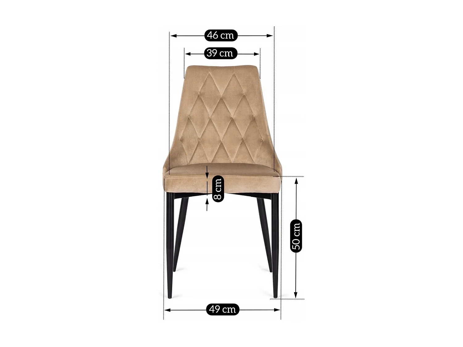 Chaise CORK Beige en Velours