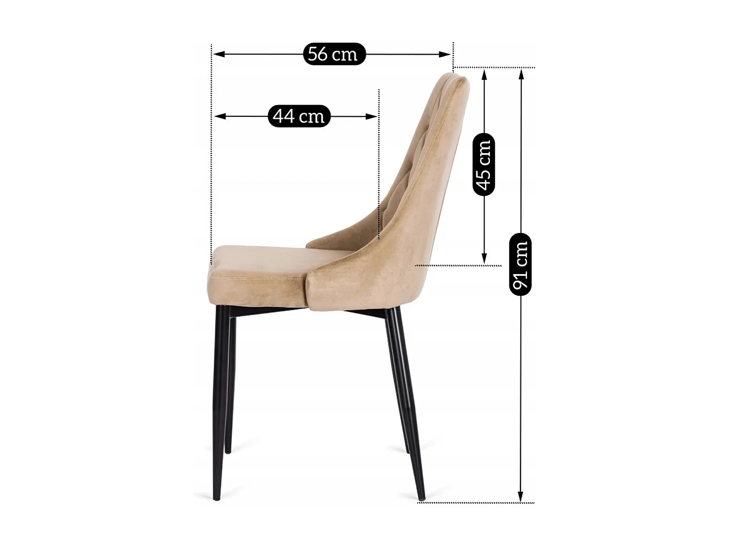 Chaise CORK Beige en Velours