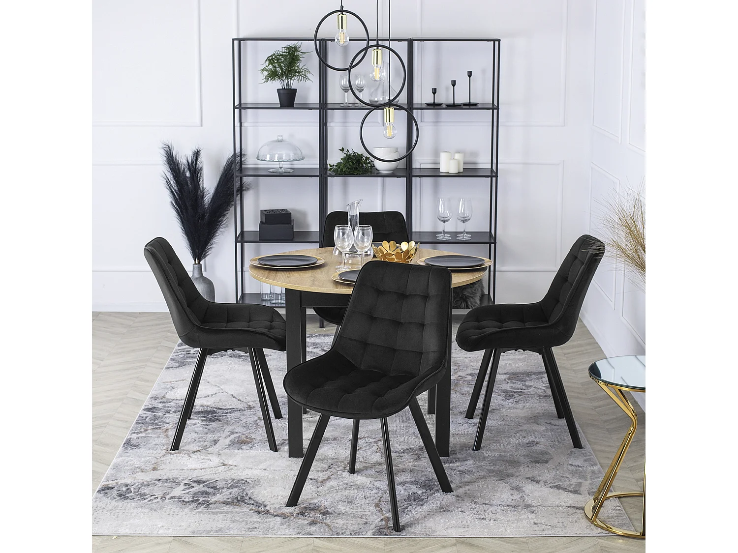 Chaise RICK Velours Noir