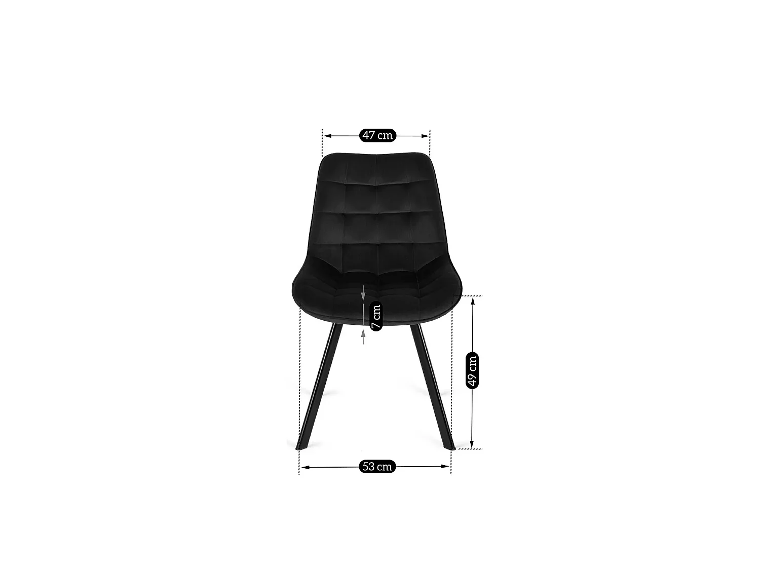 Spisestol RICK (lux 02) Sort Velour