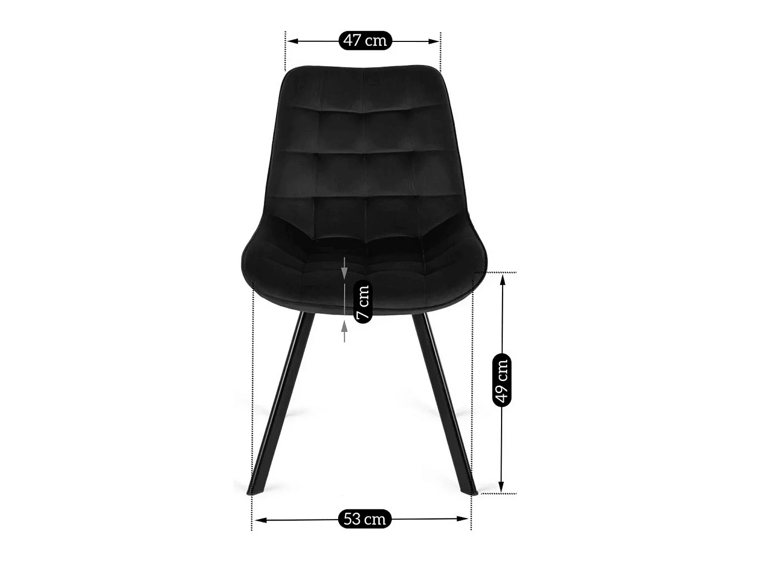 Spisestol RICK (lux 02) Sort Velour