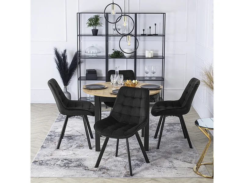 Chaise RICK Velours Noir