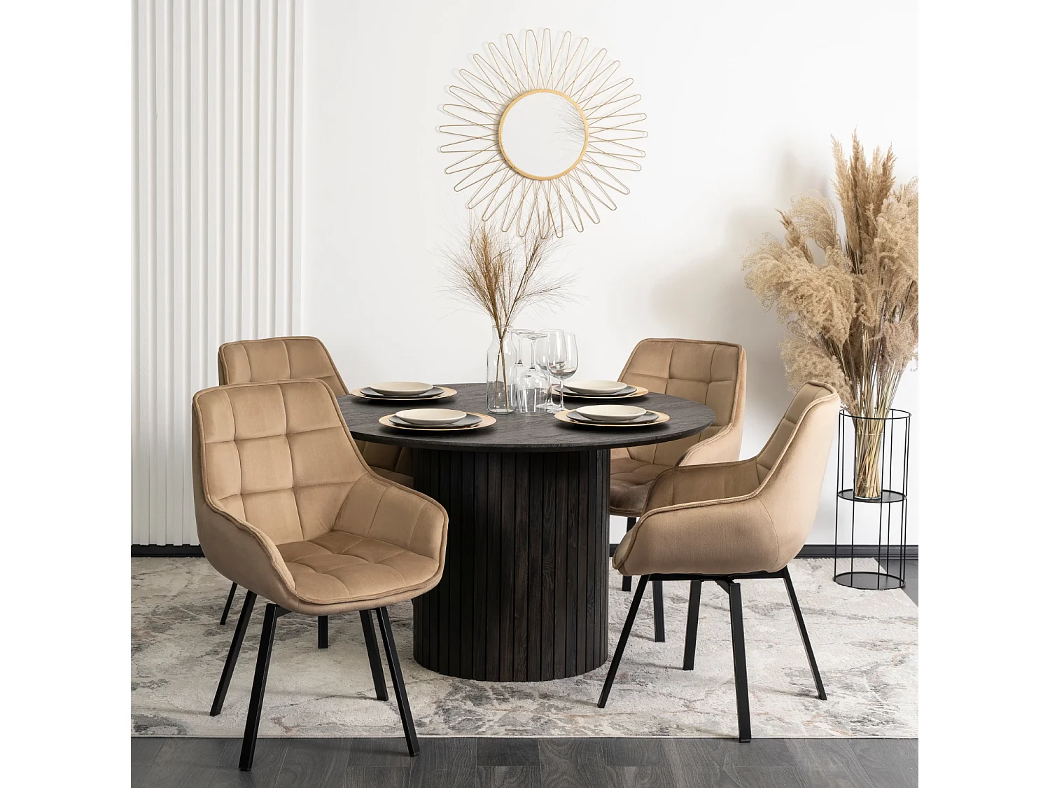 Chaise Pivotante LUNA Beige en Velours