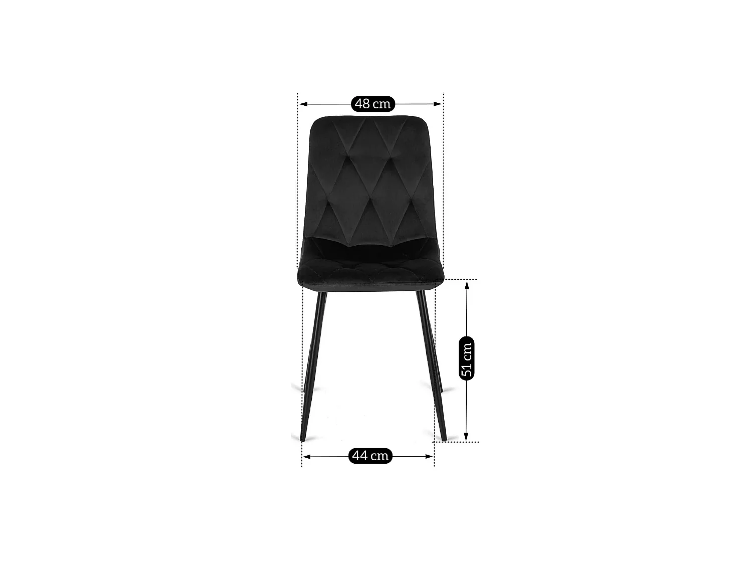 Chaise de salle à manger ROBIN Velours noir