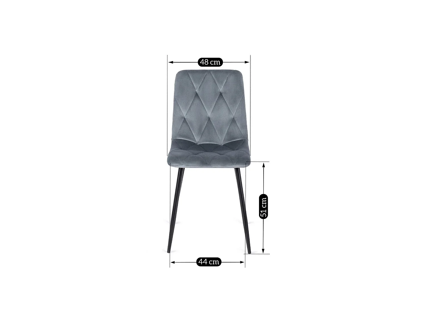 Dining Chair ROBIN Grey Velour