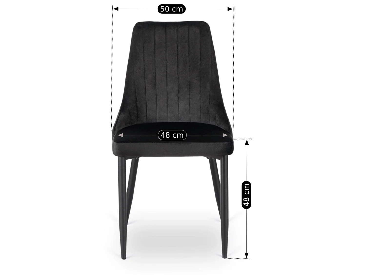 BARI Dining Chair Black Velour
