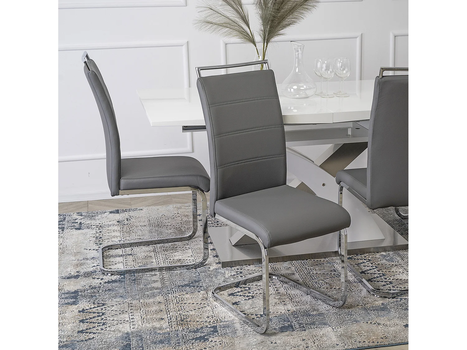 Dining Chair LOCA Grey Eco Leather