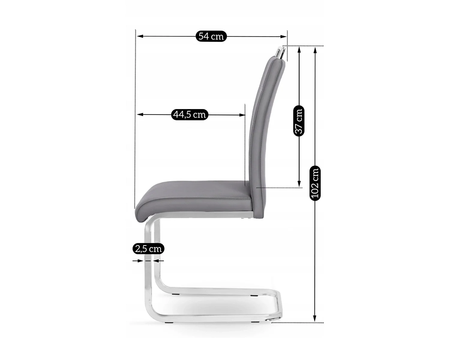 Dining Chair LOCA Grey Eco Leather