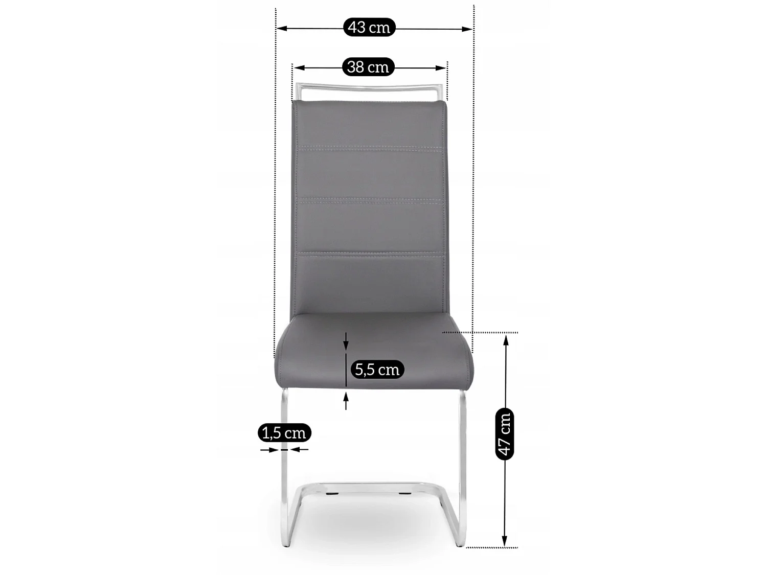 Dining Chair LOCA Grey Eco Leather