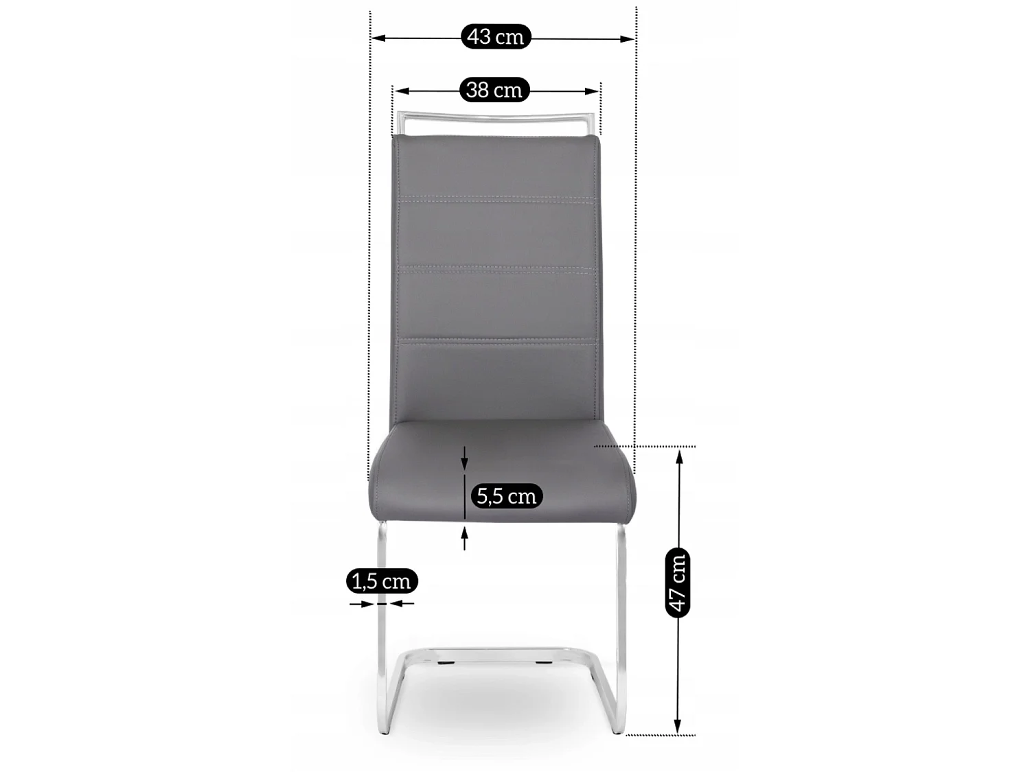 Dining Chair LOCA Grey Eco Leather