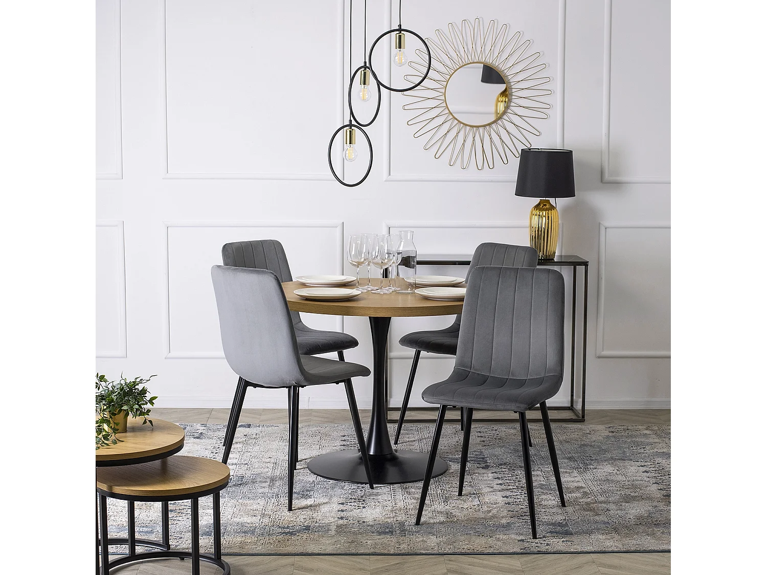 Chaise IBIS Grise en Velours