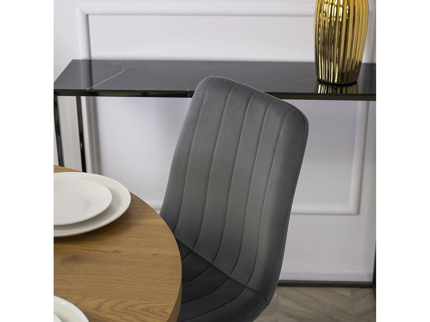 Chaise IBIS Grise en Velours