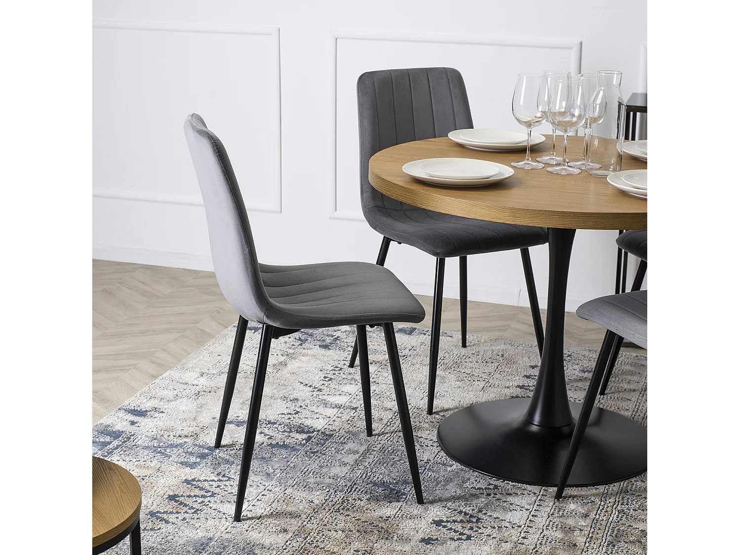 IBIS Dining Chair Grey Velour