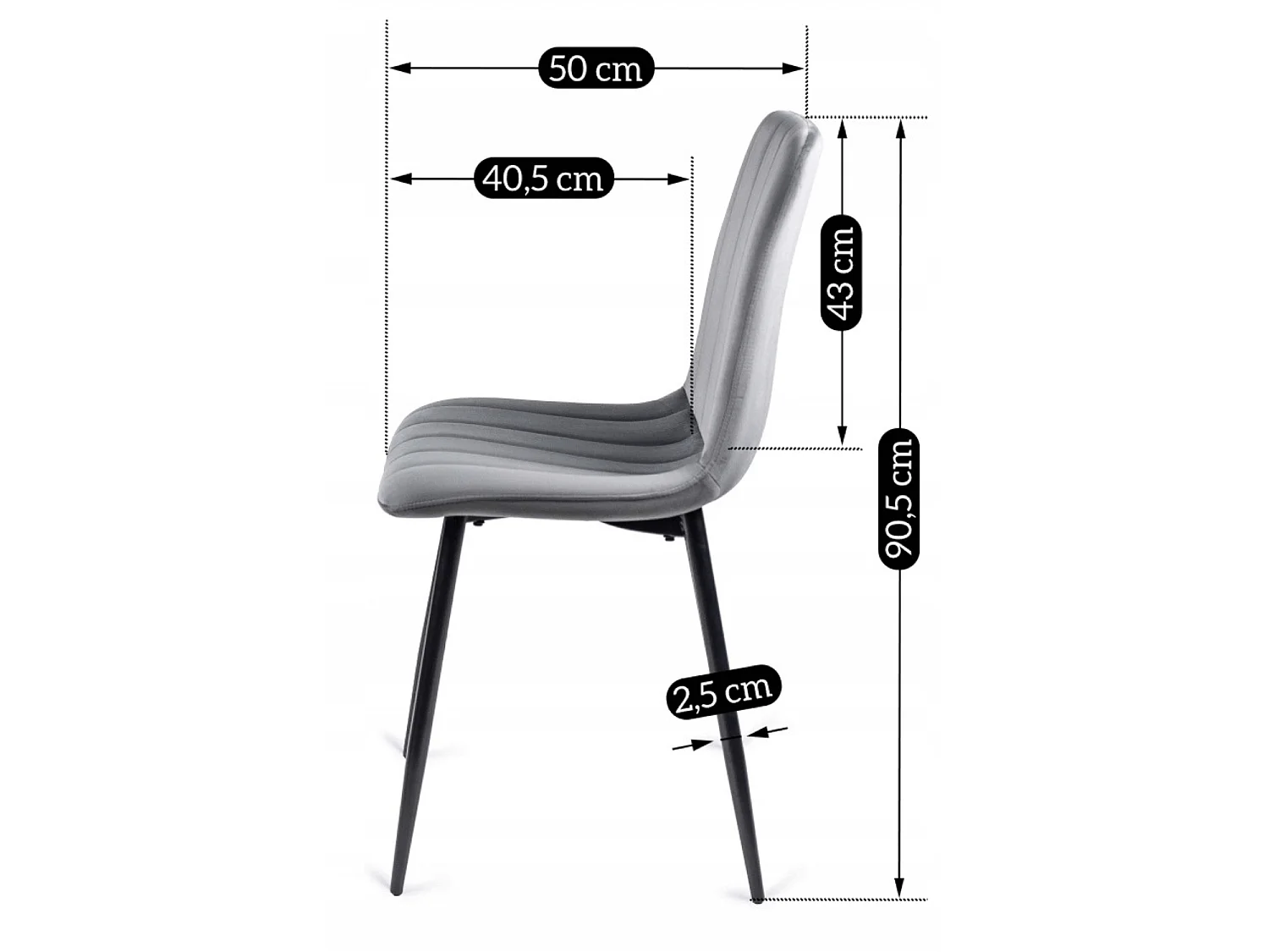 IBIS Dining Chair Grey Velour