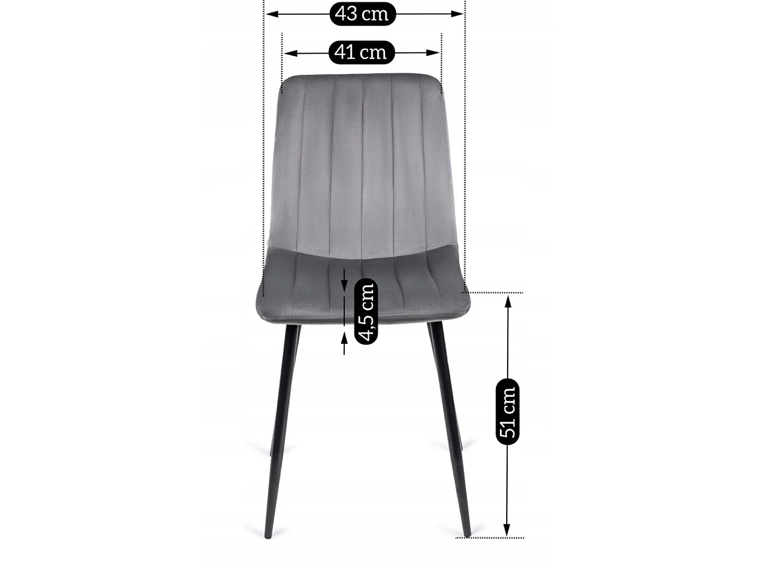 IBIS Dining Chair Grey Velour