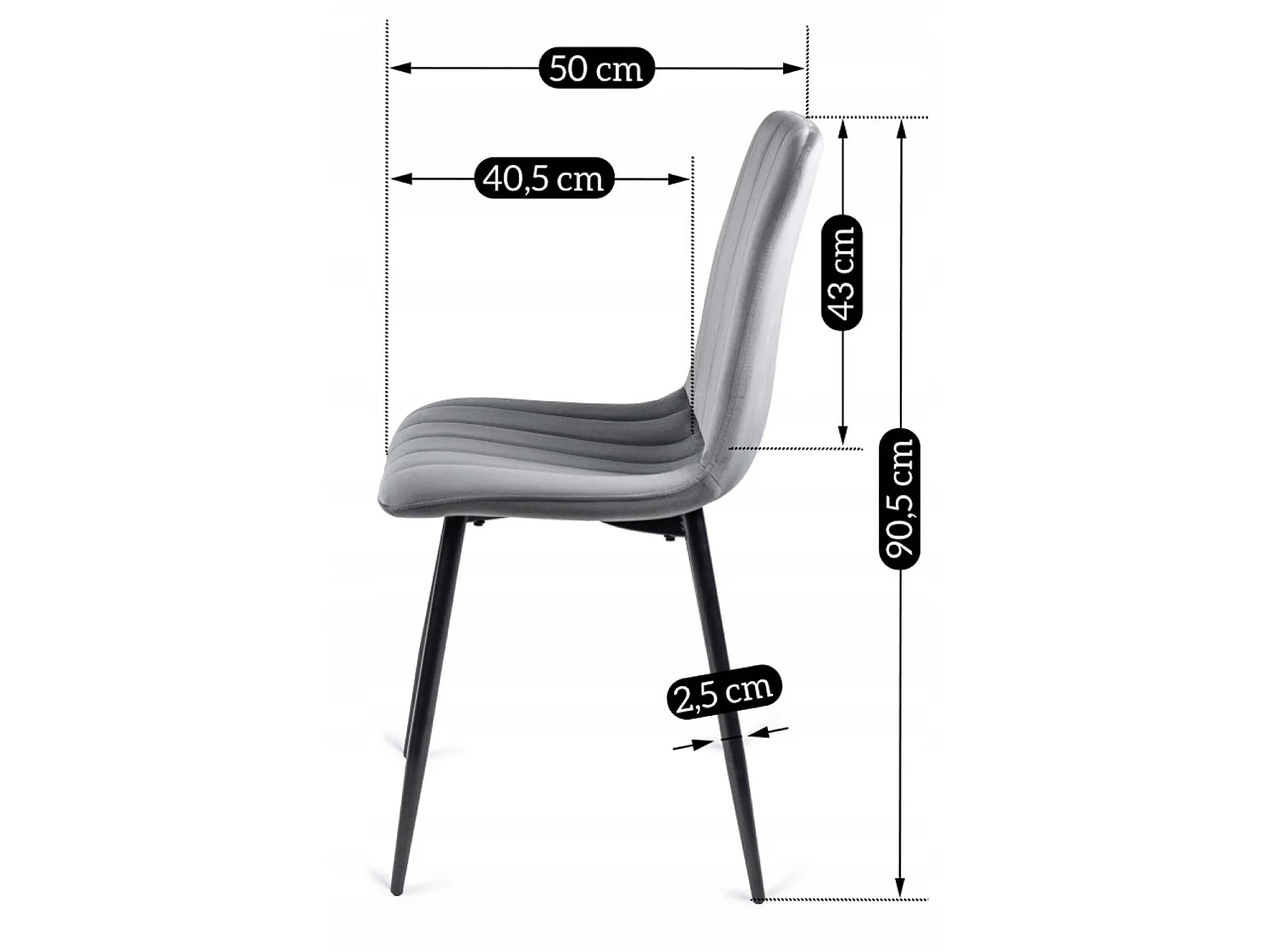 IBIS Dining Chair Grey Velour