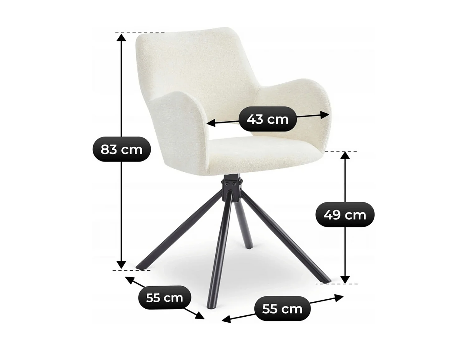 Chaise pivotante FLAV Crème