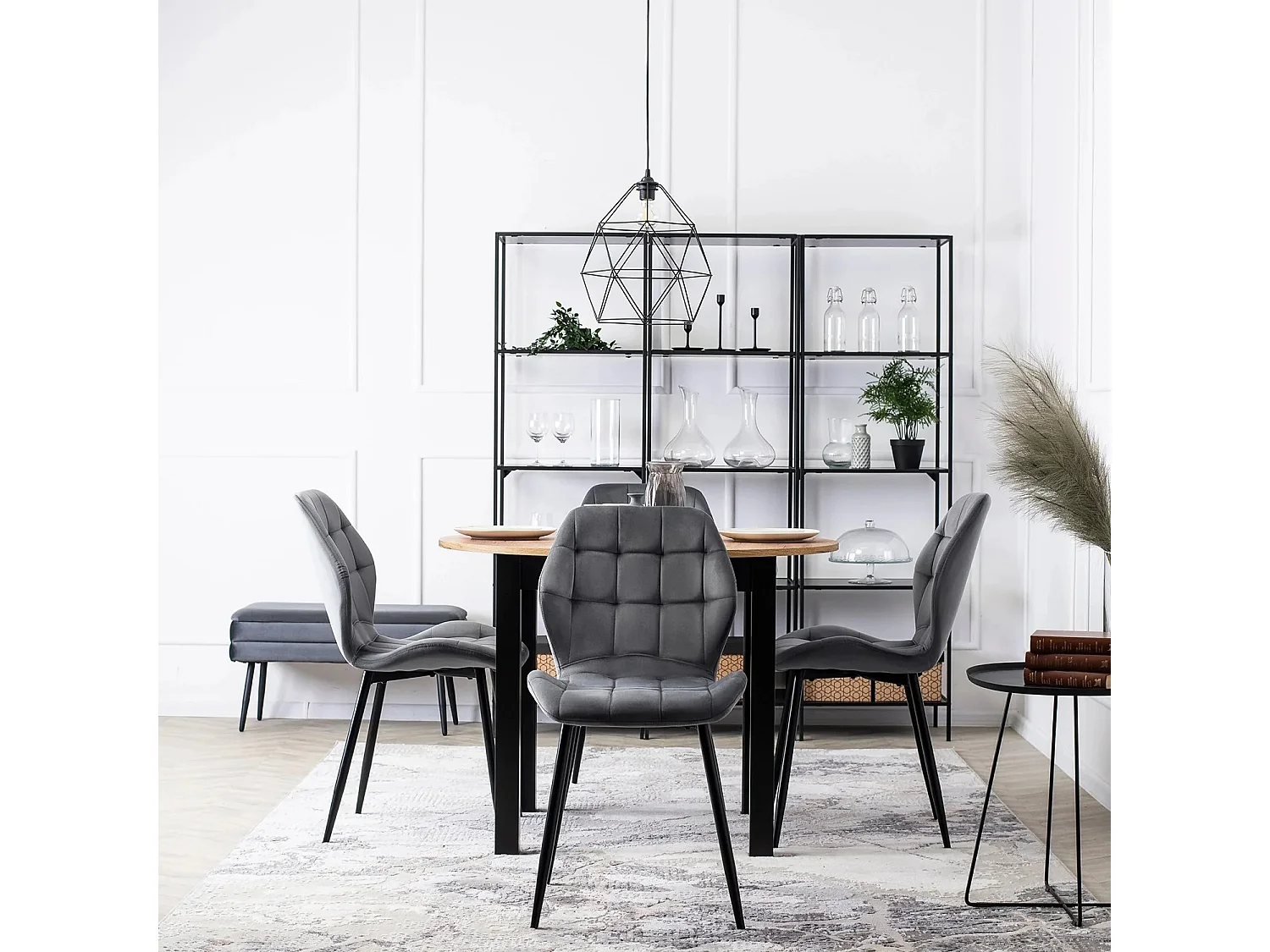 Dining Chair LUCKY Grey Velour