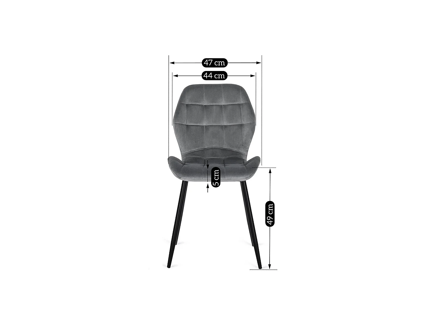 Dining Chair LUCKY Grey Velour