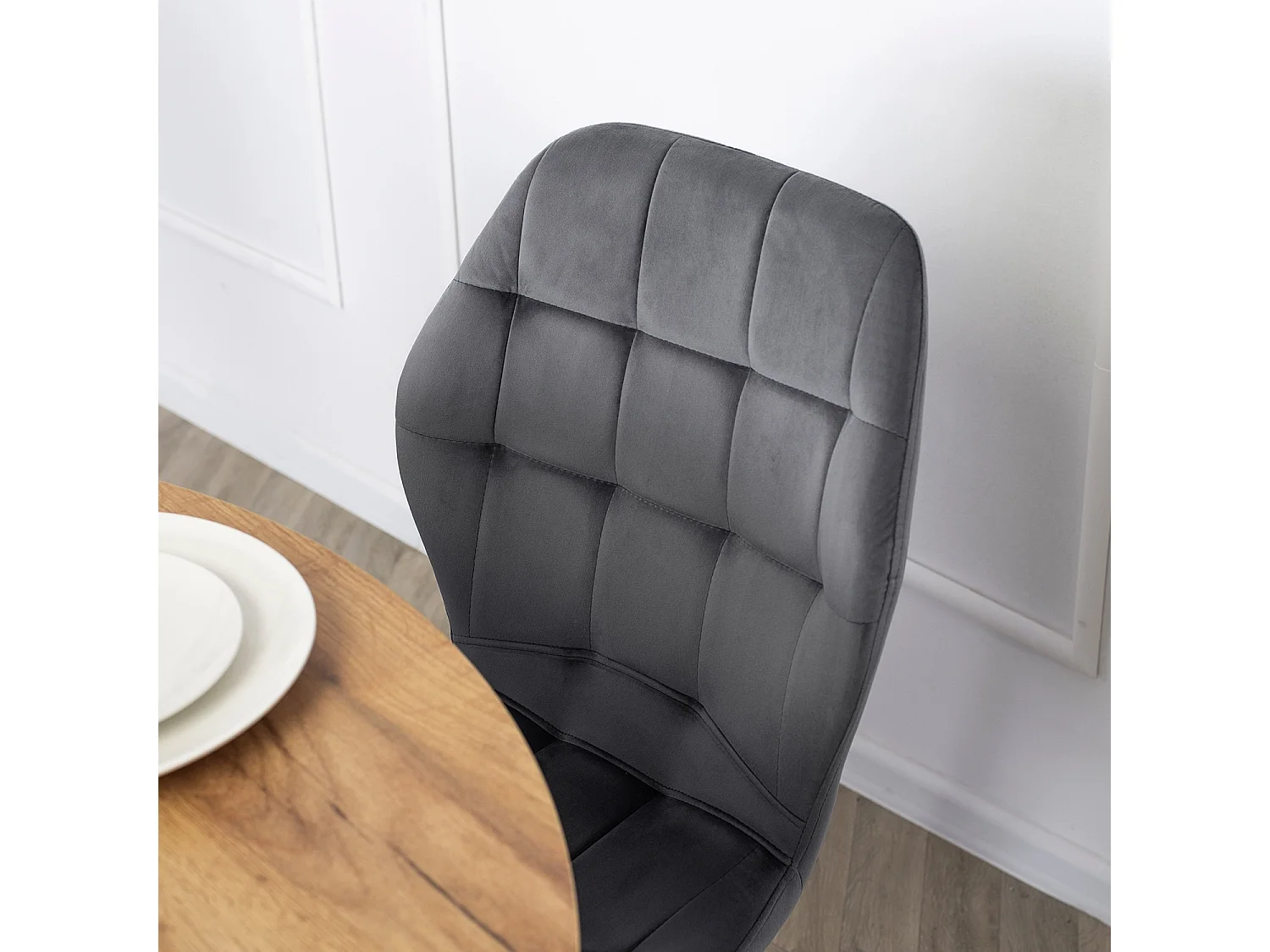 Dining Chair LUCKY Grey Velour