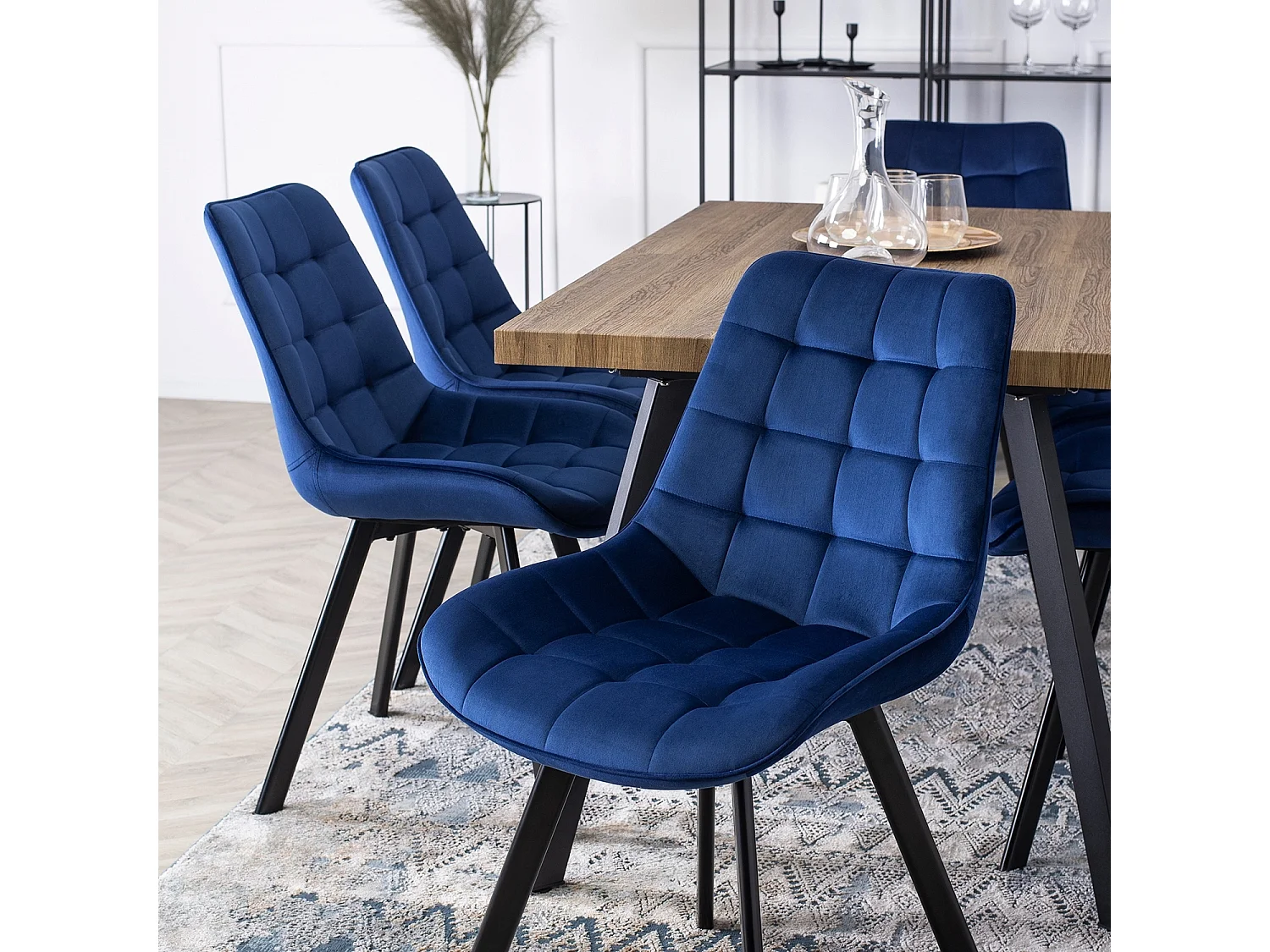 Chaise RICK Velours Bleu Marine