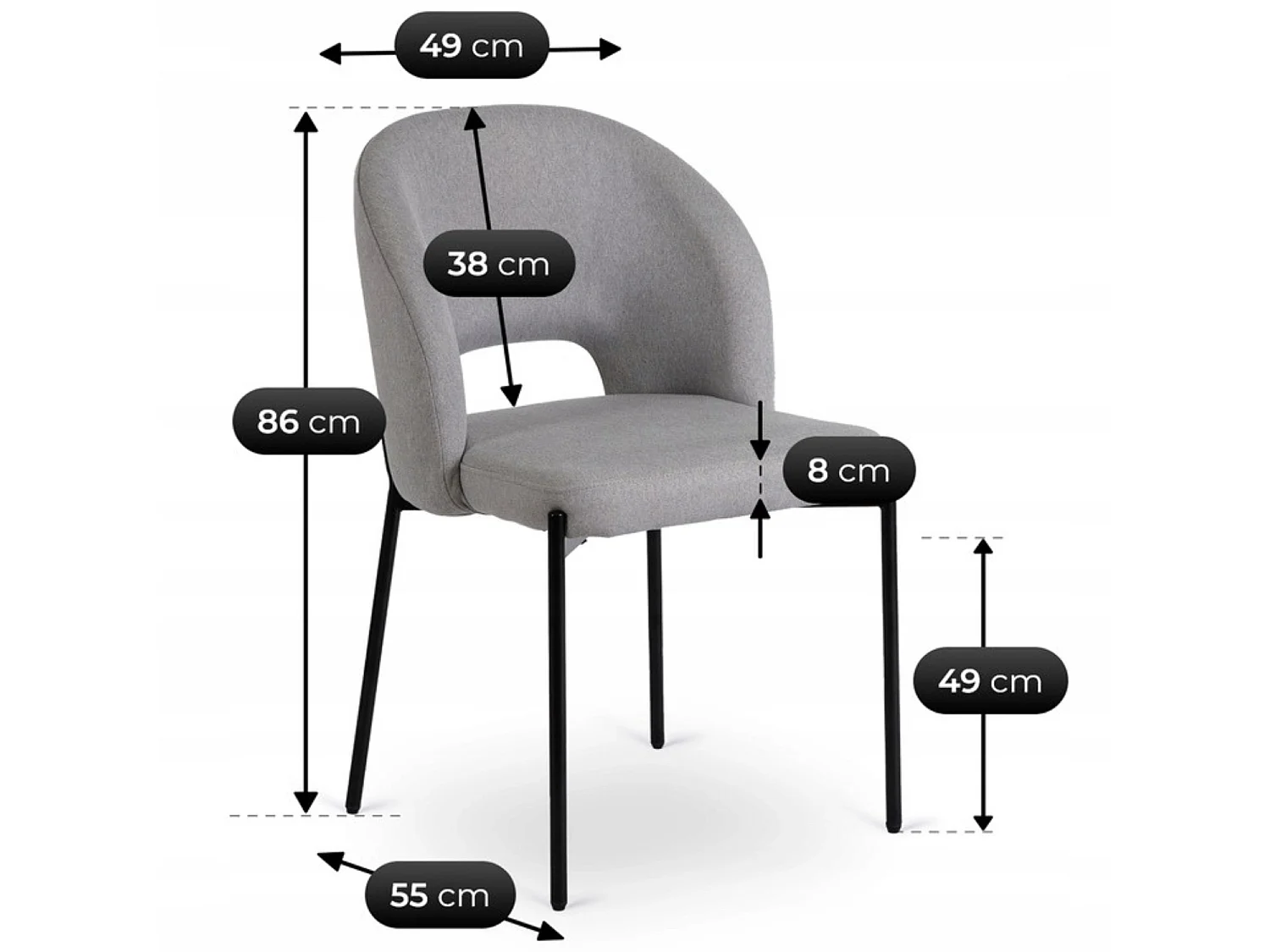 BROS Dining Chair Grey/Black