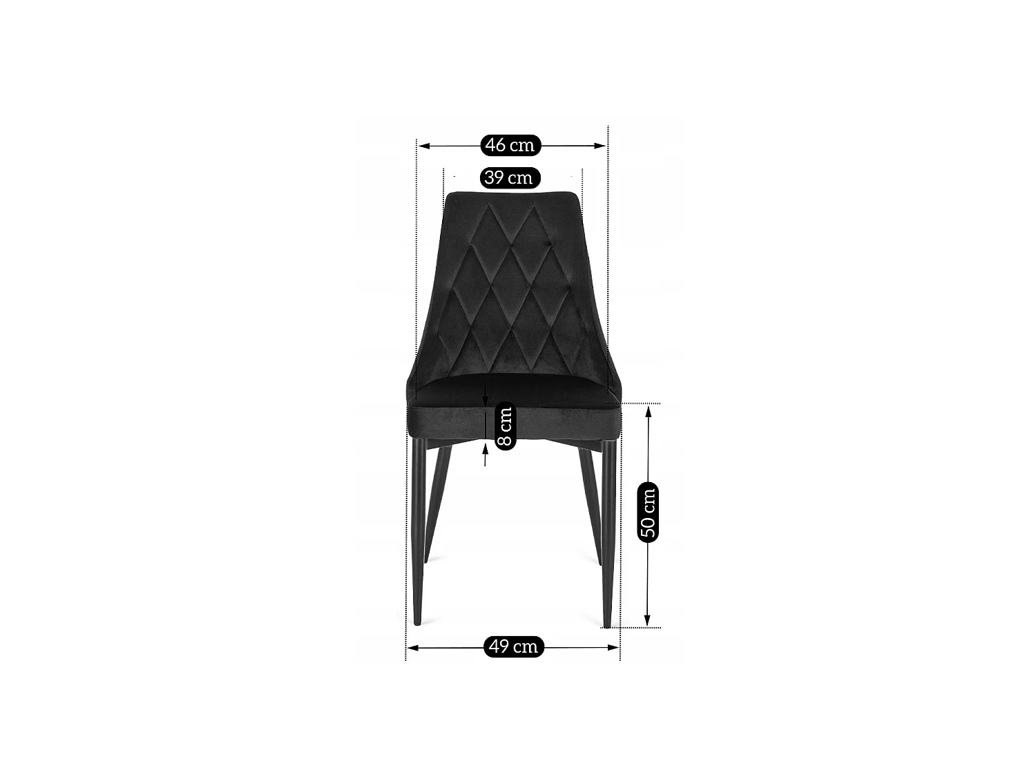 CORK Dining Chair Black Velour