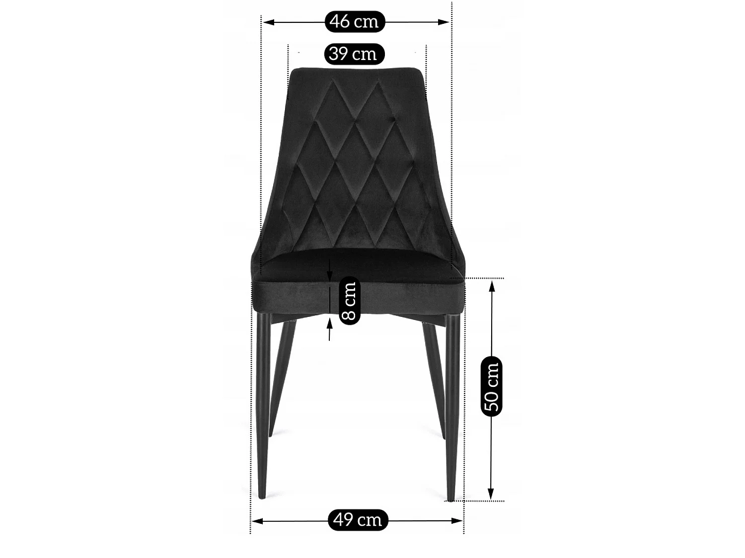 CORK Dining Chair Black Velour