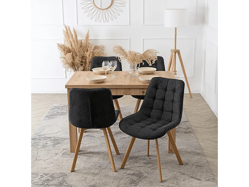 Chaise KATHY Noire Rembourrée