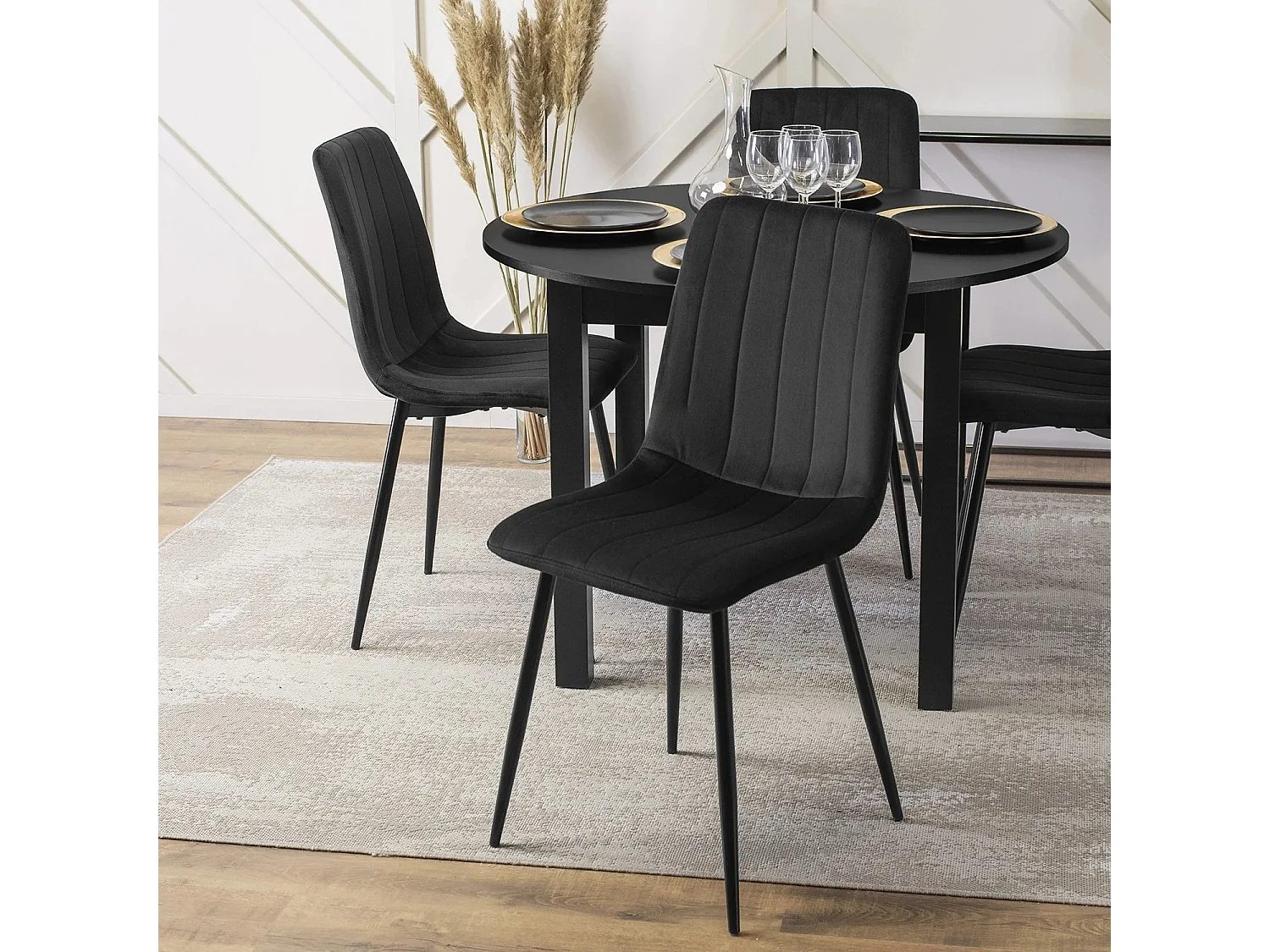 IBIS Dining Chair Black Velour