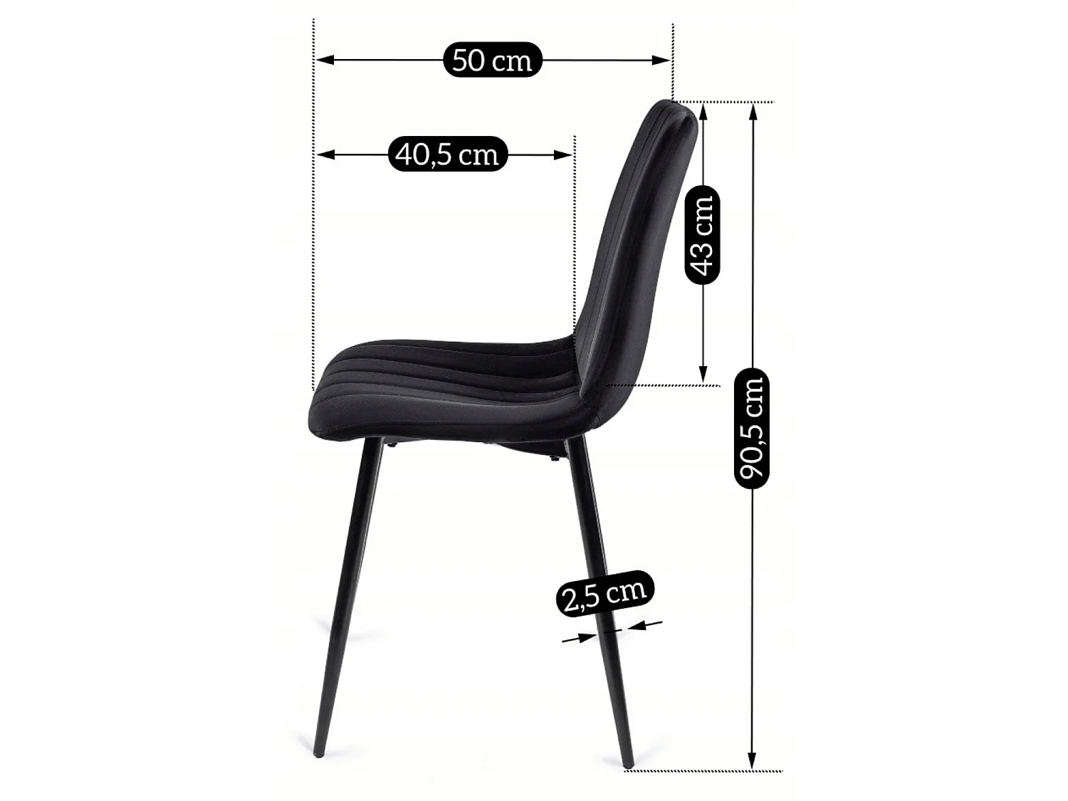 IBIS Dining Chair Black Velour
