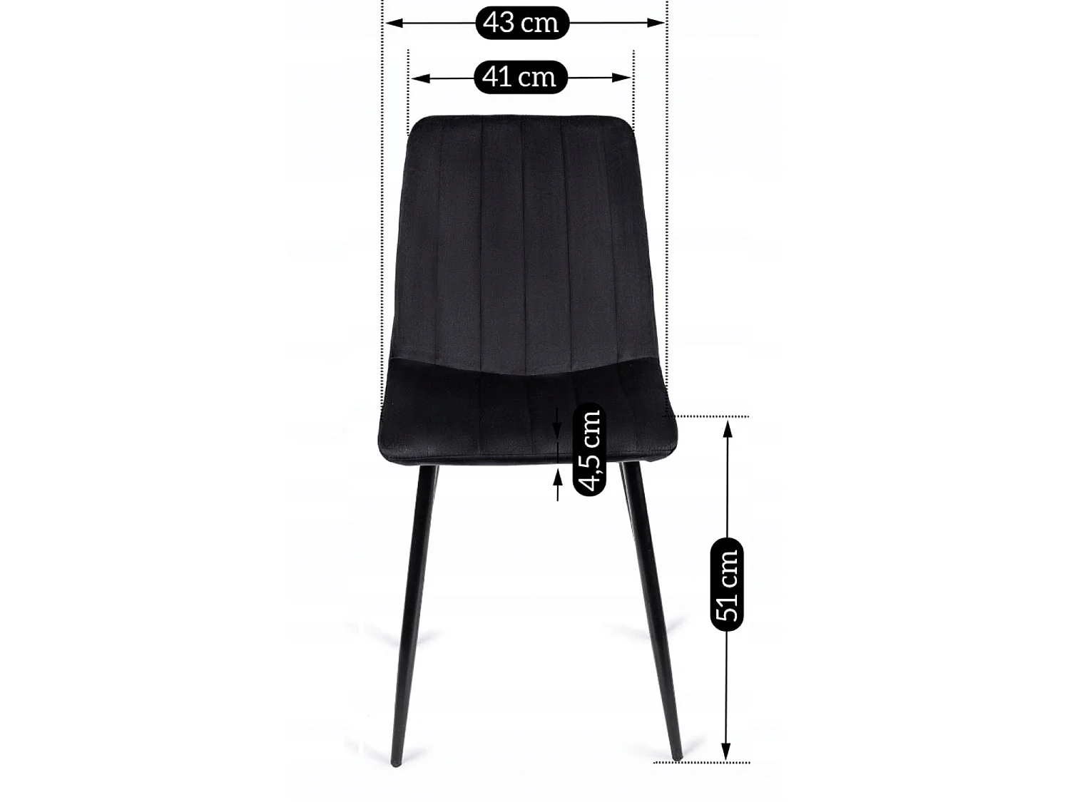 IBIS Dining Chair Black Velour