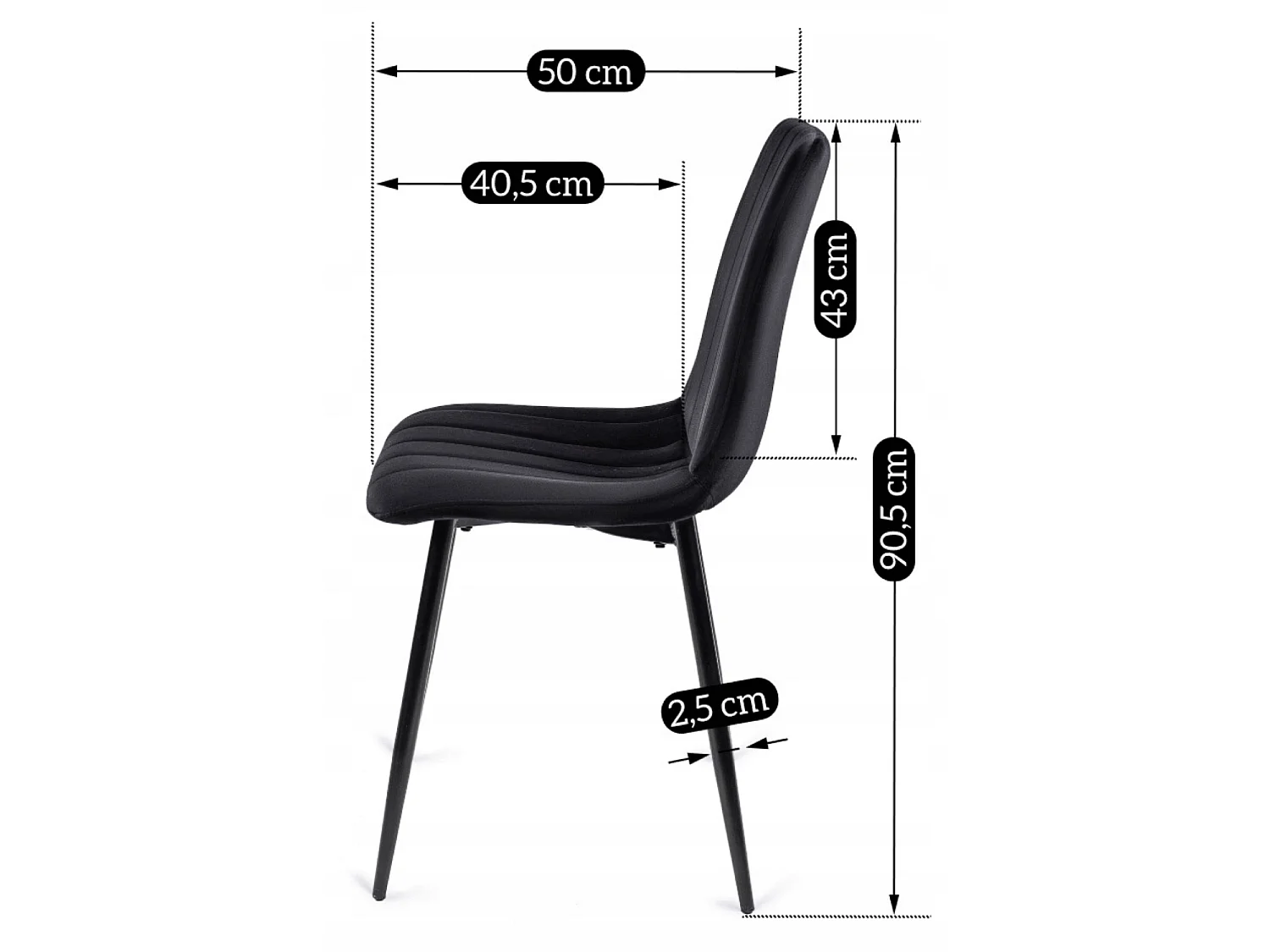IBIS Dining Chair Black Velour