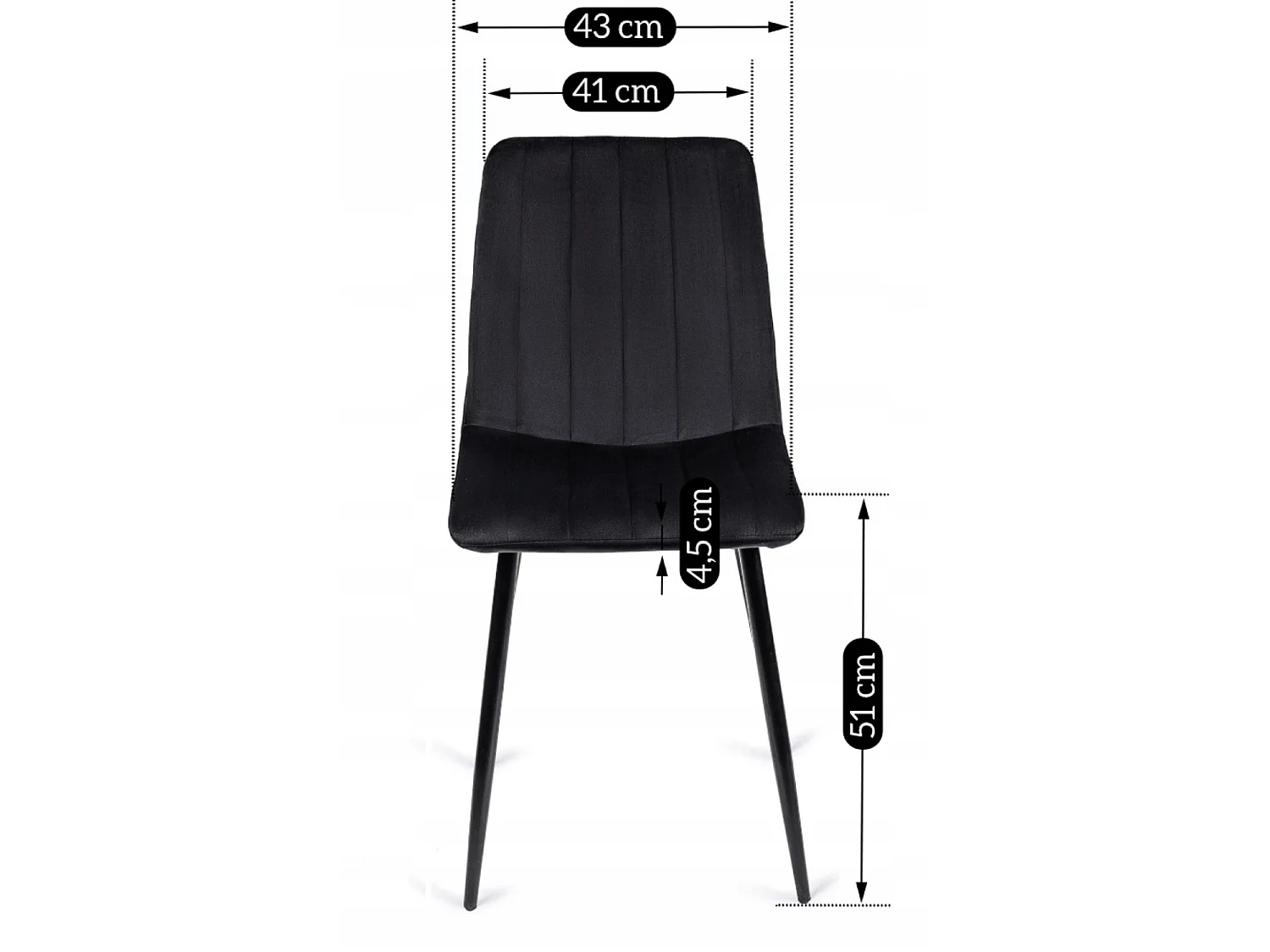 IBIS Dining Chair Black Velour