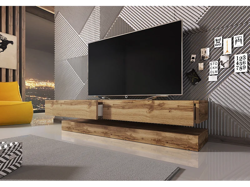 Armoire murale pour téléviseur mural Fly 140 chêne wotan