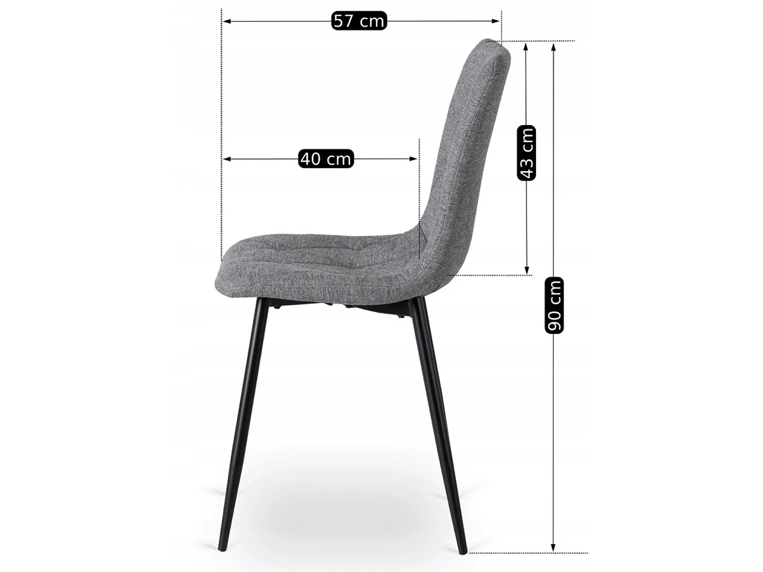 Chaise de salle à manger ROBIN 2 Gris