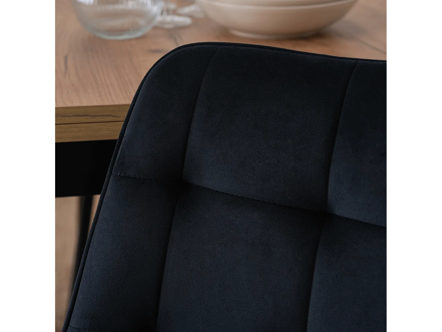 CHRIS Dining Chair Black Velour