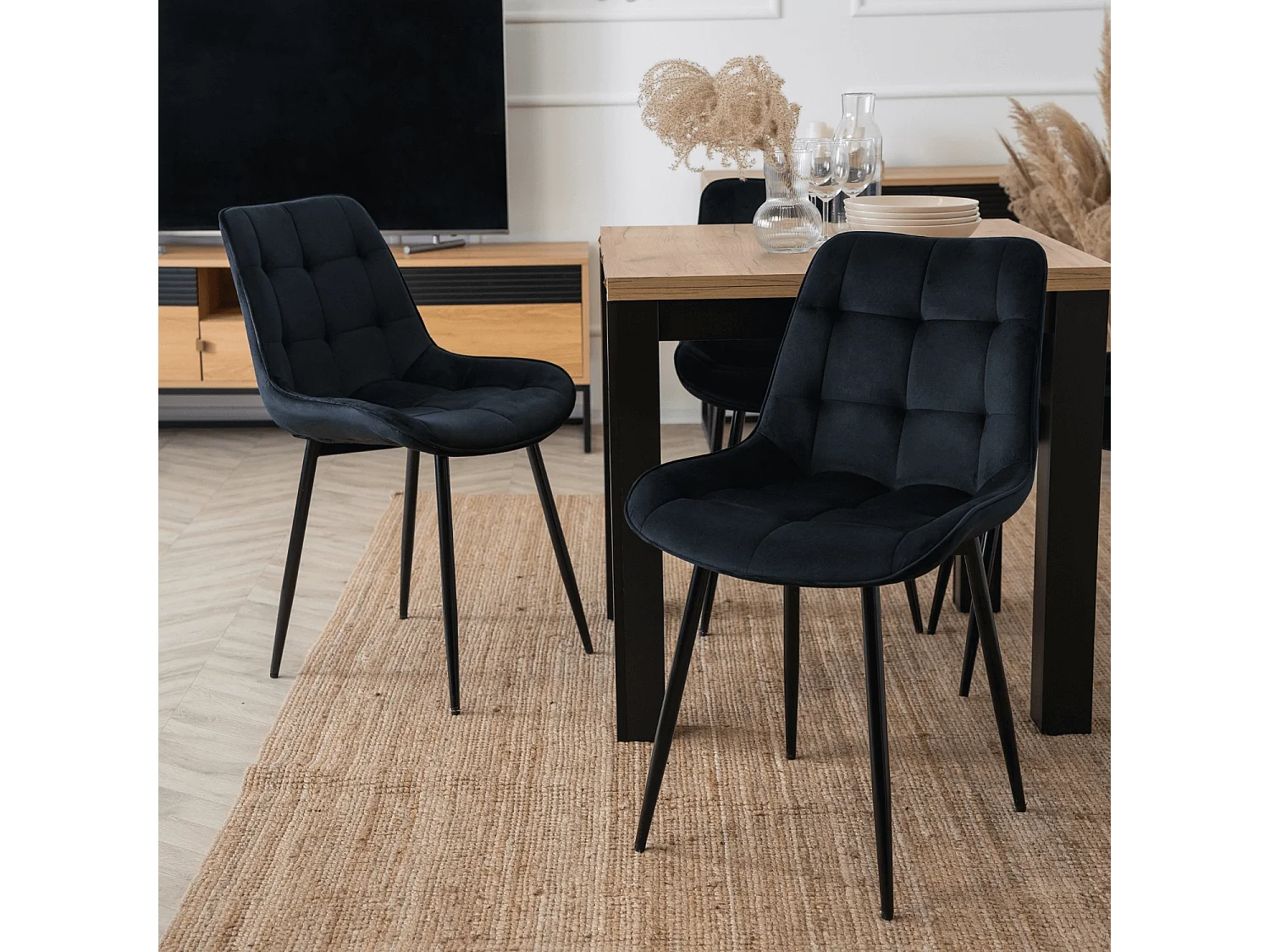 CHRIS Dining Chair Black Velour