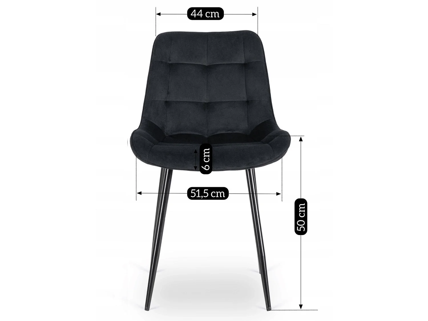 CHRIS Dining Chair Black Velour