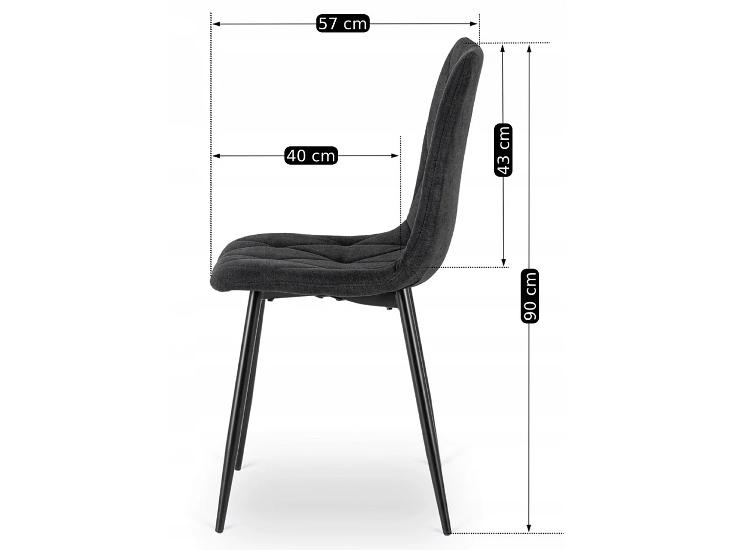 Chaise de salle à manger ROBIN 2 Noir