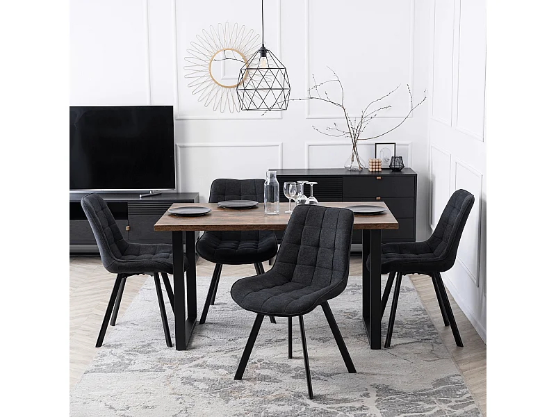 Chaise RICK 2 Noire Rembourrée